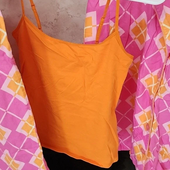 🧡🩷 VICTORIA'S SECRET Flannel Pink/Orange ARGYLE Pajama Set 🩷🧡